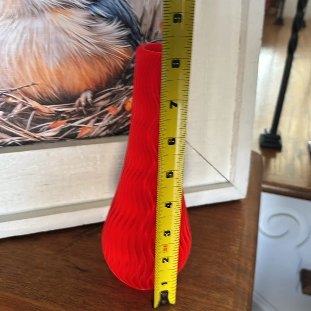 Martin Zampach Stamped Red Spiral Vase. *Small Flaw* Modern | Contemporary 2014